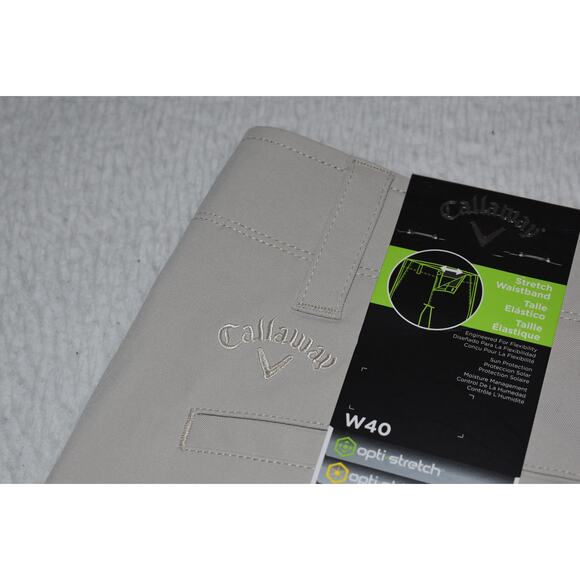 Callaway Golf Shorts Mens Size 40 Wicking Performance Polyester Blend Tan NEW - Picture 6 of 6